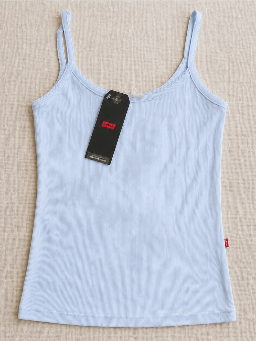 Levi’s NWT Light Blue Ribbed Cami Tank Top Spaghetti Strap